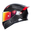 Carbon Fiber Full Face Motorcycle Helmets with Spoiler Sport Touring Street Motorcycle Helmet - Bluetooth Ready Speaker Pockets. Size M