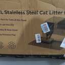 XXXXL Stainless Steel Litter Box with Lid，28.3" L x 20.2" W x 19.3" H