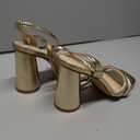 Women's Block High Heels Square Toe Heeled Sandals Ankle Strap Shoes, 6