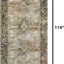 Loloi Layla Collection LAY-03 Olive/Charcoal 2'-6" x 9'-6" .13" Thick Runner Rug, Soft, Durable, Vintage Inspired, Distressed, Low Pile, Non-Shedding, Easy Clean, Printed, Living Room Rug