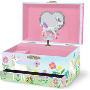 Giggle & Honey Musical Unicorn Kids Jewelry Box - Girls Jewelry Box with Mirror, Unicorn Toys for Girls Age 4-6