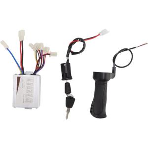 Brush Motor Speed Controller with Throttle Grip,KIMISS 36V 500W Brush Motor Control Box Throttle Grip Kit Electric Door Lock for Electric Scooter Tricycle Bike