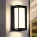 18W Modern Outdoor Lights for House, Front Porch Lights, Exterior Wall Mount Light Fixtures 3000K, Outdoor Patio LED Lights Waterproof, Aluminium Black Warm White