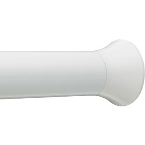 Amazon Basics No Drill Spring Tension Curtain Rod, Adjustable Length 36-54", Classic Finial, White