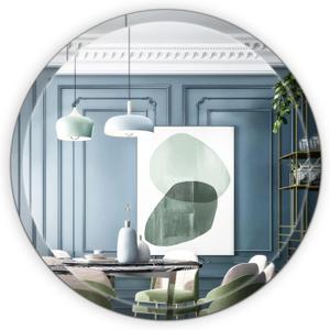 24" Frameless Beveled Round Mirror with 1" Edge for Bathroom, Entryways, Vanity Wall Decor