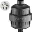 25-Stage Shower Filter prevents scale buildup,Revitalize Hair Skin Nails with Purifying Water, softener hard water,99% Lead Chlorine, Fluoride Removed,High Output Fan Technology,Matte Black