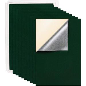 BENECREAT 20PCS Christmas Velvet (DarkGreen) Fabric Sticky Back Adhesive Back Sheets, A4 sheet (8.3" x 11.8"), Self-Adhesive Durable and Water Resistant Multi-purpose for Festival Art and Craft Making