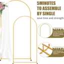2 Pack Metal Arch Backdrop Stand and Cover Set (6FT / 7.2FT), Backdrop Arch Stand with Ivory Arch Backdrop Cover