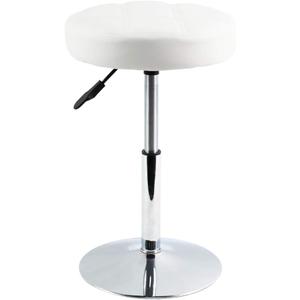 FURWOO Adjustable Swivel Barstool, White, PU Leather, 32cm Diameter, 220lbs Maximum Load