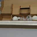 Curtain Rod for Windows 66 to 120 Inches: 1 Inch Heavy-Duty Adjustable Decorative Curtain Rod With Rustic Leaf Finials for Bedroom & Living Room.White