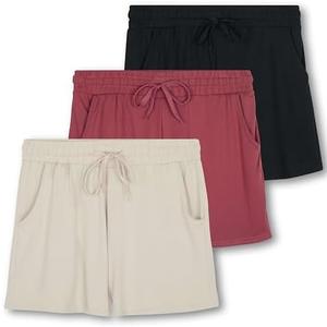 Real Essentials 3 Pack: Womens Ultra-Soft Athletic Lounge Casual Sweat Shorts with Pockets XL