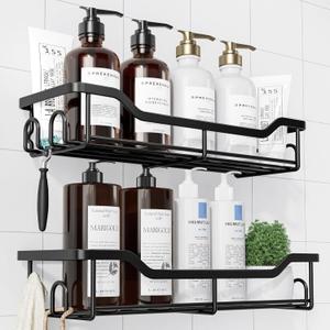 Kitsure Shower Caddy Large - Adhesive Shower Organizer, Stainless Steel Shelf for Inside Shower, No Drill Bathroom Organizers and Storage, Home Decor Accessories, 2 Pack, Black Kitsure Shower Caddy Large - Adhesive Shower Organizer, Stainless Steel Shelf for Inside Shower, No Drill Bathroom Organizers and Storage, Home Decor Accessories, 2 Pack, Black