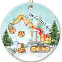 2 x Excavator Christmas Ornament 2025, Heavy Equipment Gifts for Construction Workers, Ceramic Ornament for Christmas Decorations, Unique Excavator Gifts for Men Boys Girls