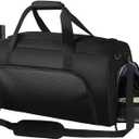 Gym Sports Duffle Bag for Men, Athletic Workout Bag, 20" Medium Duffel Bag with Wet Pocket & Shoe Compartment Black