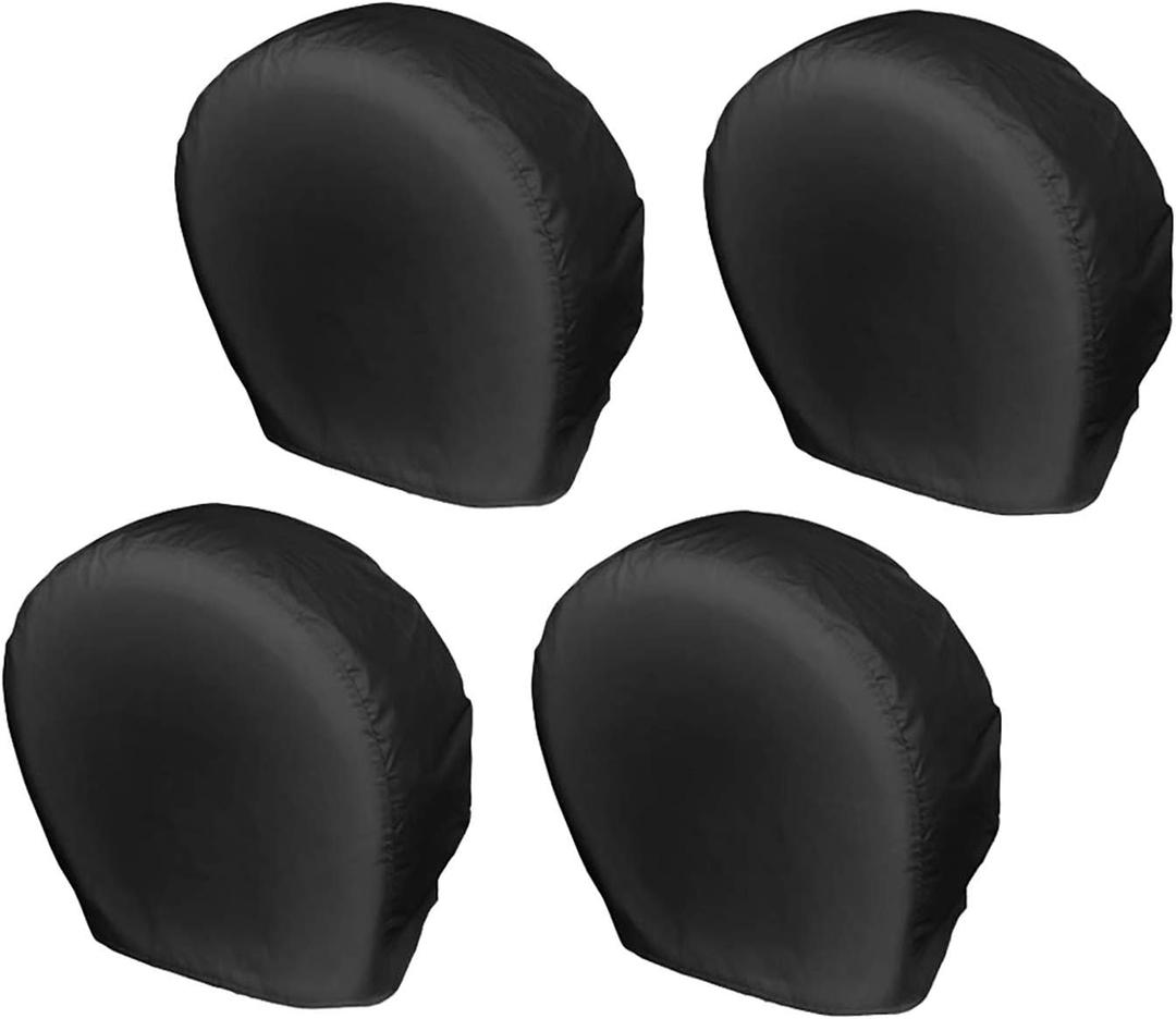 Explore Land Tire Covers 4 Pack - Tough Wheel Protector for Truck, SUV, Trailer, Camper, RV Universal Fits Tire Diameters 23-25.75 inches, Black (S (Fits Tire Diameters 23''-25.75''))