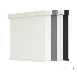 AOSKY Blackout Roller Shades Cordless Blinds for Windows, Free-Stop Shades with Valance, Thermal Insulated Fabric, UV Protection, Natural Woven Blinds for Home and Office (34" W x 72" H, Ivory)