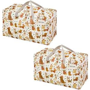 VENO 2 Pack Extra Large Heavy Duty Moving Bags with Wide Opening & Reinforced Handles, Reusable Storage Tote Bags with Strong Zippers for Clothes, College Dorm Essentials & Moving Supplies