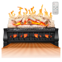 Electric Fireplace Insert Log Heater 21 Inches, 5 Flame Brightness, Multiple Flicker Speed, 750w/1500w Heating, Remote Control, Auto Shut Off