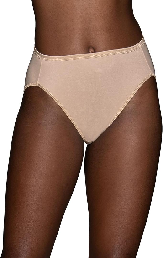 Vanity Fair womens Illumination Hi Cut Panties (Regular & Plus Size) Briefs, Plus Size - Rose Beige, 11 US