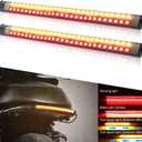 Motorcycle LED Tail Light Strips,7.5" Double color LEDs Brake Stop Tail Lihgt Turn signal Light Multifunction Waterproof Flextible LED Strips for Motorcycle ATV ect.2-Pack. (20cm-54SMD)