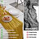 Niallant 6 Pack Mustard Yellow Cheesecloth Table Runner - 120 Inches, Rustic Gauze Table Runner for Dining, Home Decor, Wedding, Baby Shower, Bridal Decoration