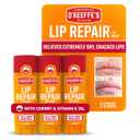 O'Keeffe's Lip Repair Lip Balm with Cherry & Vitamin E Oil - Stick (3 Pack) - Moisturizer for Extremely Cracked, Dry Lips