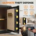 Safe Box 1.8 Cuft Home Office Safe, 17.7" Tall Security Cabinet with Digital Keypad, Dual Alarm System, Removable Shelf & Spare Keys for Cash, Jewelry, Documents