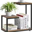 G Shaped Side Table, 3 Tier End Table for Couch Indoor, Small Sofa Coffee Table with Metal Frame for Living Room Bedroom Nightstand Bedside