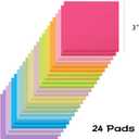 (24 Pads) Sticky Notes 3x3 Inches,Bright Colors Self-Stick Pads, Easy to Post for Home, Office, Notebook