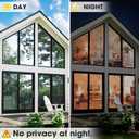 One Way Window Film, See Out Not in Privacy Films Sun Blocking Heat Control Static Cling Insulation Reflective Tinted for Home Bedroom Garage Non-Adhesive, 35.4 in X 157.4 in (B-silver Geometry)