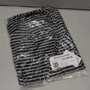 Amazon Essentials Women's Long-Sleeve Open-Front Long Cardigan, Black White Horizontal Stripe, Small