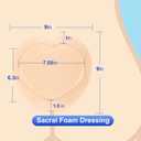 Sacral Foam Dressing 9" x 9" - Border Sacrum Bandage for Bed Sores Pressure, Silicone Adhesive Wound Dressing Pads for Large Wound, 5 Count
