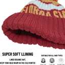 Beanie Knit Hat with Pom Winter Cuffed Cap Sport Fans Gift for Men Women (Red)