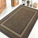 OLANLY Front Door Mat Indoor Outdoor Entrance, Waterproof All-Season, All-Weather Doormat, Sturdy Natural Rubber, Fade Resistant, Low Profile, Easy Clean Patio Porch Entryway Mat, 47x32, Brown