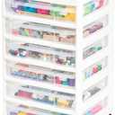 White 6-Tier Scrapbook Rolling Storage Cart with Drawers