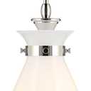 Kichler Laria 1-Light Pendant, Updated Traditional Light, Sloped Ceiling Compatible, for Kitchen with Opal Glass in Polished Nickel (19.75" x 16"), 52775PN