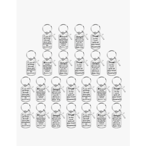 Maitys 24 Pcs Christian Keychains Bulk Gifts Faith Inspirational Bible Verse Keychain with Charm Christian Gifts