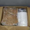 Farmhouse Chandelier Light Fixture,Rattan Boho Chandeliers for Dining Room,Large Pendant Lights Kitchen Island Hanging Light Fixtures Wicker Chandeliers for Bedroom Living Room Kitchen Nursery (19inch)