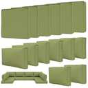 Tounosnt 14 Pcs Outdoor Patio Cushion Covers, Replaceable Waterproof Furniture Covers, Outdoor Non-Slip Covers with Zippers, Couch 3 Sizes, Covers Only, Light Green