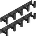 Black Hat and Coat Wall Mount Rack 5 Hooks for Robes, Bags, Keys, and Towels Bathroom Towel Hanger Organizer (2 Pack)