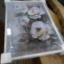 White Rose Canvas Wall Art, 25 x 37 inch Frameless Textured Poster, Modern Floral Art Print for Living Room, Bedroom, Kitchen, Bathroom