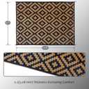 SAND MINE Reversible Mats, Plastic Straw Rug, Modern Area Rug, Large Floor Mat and Rug for Outdoors, RV, Patio, Backyard, Deck, Picnic, Beach, Trailer, Camping, Black & Brown, 9' x 12'