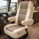 2-Pack RV Seat Covers for Captain Chairs, Faux Leather Motorhome Seat Protectors with Armrest Covers, Waterproof and Breathable Material for Class A Camper, Travel Trailer, Van