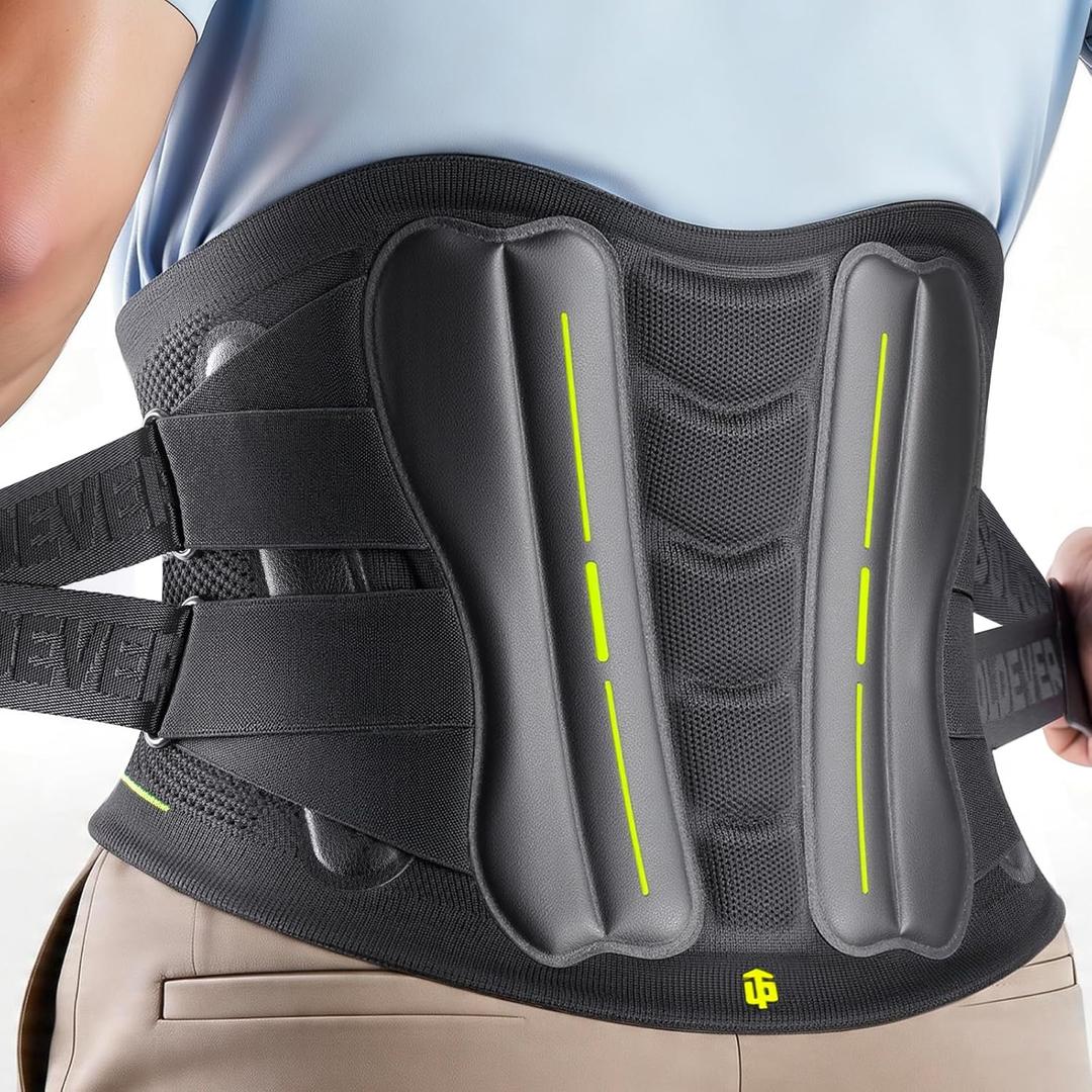 Ultra Breathable Back Brace for Lower Back Pain [Upgraded Medical-Grade Support] Back Support Belt for Men & Women with Lumbar Pad - Immediate Relief from Sciatica, Herniated Disc, Scoliosis (Black, Small) (Black, S)