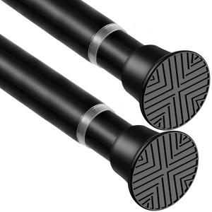WEIXINHAI 4 Pack Black Spring Tension Curtain Rods 23-46 Inch Adjustable Expandable Spring Loaded Curtain Rods No Drilling Suitable for Small Short Tension Rods 23-34 Inch Doors, Windows, Closet