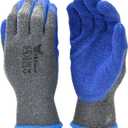 G & F Products - 3100XL-10 120 Pairs X-Large Rubber Latex Double Coated Work Gloves for Construction, gardening gloves, heavy duty Cotton Blend Blue