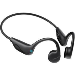 Pupabiflor Bone Conduction Headphones, Bluetooth V6.0 Bone Conduction Earbuds with Mic, Open Ear Headphones 12Hrs Playtime, Wireless IPX5 Waterproof Sport Headphone for Running (Obsidian Black)