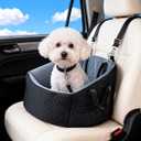 TOPOmericeDog Car Seat for Small Dogs up to 30 lbs, Pet Booster Seat with Adjustable Harness & Non-Slip Base, Cozy Dog Car Bed for Travel, Removable Machine Washable Cover for Cars, Trucks & SUVs