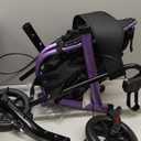 WALK MATE 3 Wheel Rollator Walker with Seat for Slim Seniors, Padded Backrest Lightweight Foldable Travel Walker Ideal for Elderly, 8 Inch Tri-Wheel Modern Mobility Walking Aid Aluminum, Purple