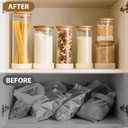 TBWIND Glass Storage Containers with Bamboo Lids 7 Pack Airtight Clear Glass Jars in Mixed Sizes (17oz/25oz/34oz/53oz/73oz) for Pantry Organization, Kitchen Dry Food, Coffee, Flour, Pasta & Snacks